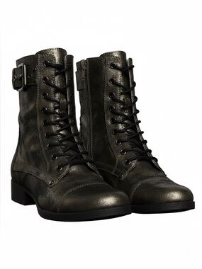 Guess Metallic Bronze Black Combat Boots